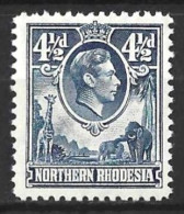 NORTHERN RHODESIA...KING GEORGE VI..(1936-52..)......4 & HALFd........SG37.......MH... - Rhodésie Du Nord (...-1963)