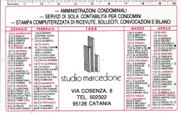 Calendarietto - Studio Marcedone - Catania - Anno 1989 - Formato Piccolo : 1981-90