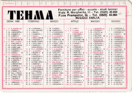 Calendarietto - TEHMA - Reggio Emilia - Anno 1989 - Small : 1981-90