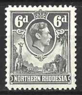 NORTHERN RHODESIA...KING GEORGE VI....(1936-52..)......6d.......SG38.........MH... - Nordrhodesien (...-1963)