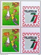 C 2558 Brazil Personalized Stamp Romance Hug 2004 Block Of 4 - Personnalisés