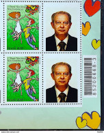 C 2558 Brazil Personalized Stamp Romance 2004 Old Man Block Of 4 Bar Code - Personalized Stamps