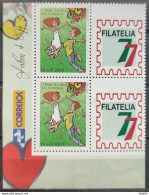 C 2558 Brazil Personalized Stamp Romance 2004 Block Of 4 Vignette Correios - Gepersonaliseerde Postzegels