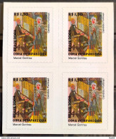 Brazil Regular Stamp RHM 833 Missing Work Portinari Marcel Gontrau Arte 2004 Block Of 4 No BR - Neufs