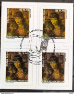 Brazil Regular Stamp RHM 830 Missing Work Portinari Two Children Art 2004 Block Of 4 CBC RJ Tone Brown - Neufs