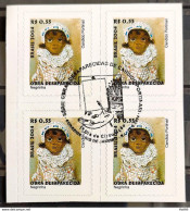 Brazil Regular Stamp RHM 829 Missing Work Portinari Negrinha Arte 2004 Block Of 4 CBC RJ - Neufs