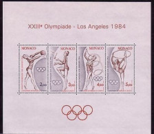 MONACO BLOCK 25 POSTFRISCH OLYMPIADE LOS ANGELES 1984 BODENTURNEN - Sommer 1984: Los Angeles