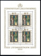 LIECHTENSTEIN MI-NR. 734 GESTEMPELT(USED) KLEINBOGEN LANDESPATRONE 1979 - Blocs & Feuillets