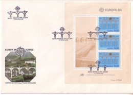 AZOREN BLOCK 5 FDC EUROPA 1984 BRÜCKE - 1984