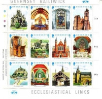 GUERNSEY MI-NR. 436-447 POSTFRISCH(MINT) KLEINBOGEN 1988 KIRCHEN CATHEDRAL - Guernsey