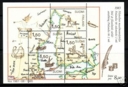 FINNLAND BLOCK 1 POSTFRISCH FINLANDIA 88 POSTROUTENKARTE - SCHIFFE - PFERD - Blocchi E Foglietti