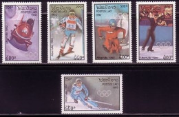 LAOS MI-NR. 1290-1294 POSTFRISCH(MINT) OLYMPISCHE WINTERSPIELE ALBERTVILLE 1992 SKI EISKUNSTLAUF BOB - Inverno1992: Albertville