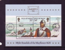 ISLE OF MAN BLOCK 8 POSTFRISCH(MINT) SCHIFFE "MAYFLOWER" 1986 - Isola Di Man