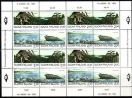 FINNLAND MI-NR. 1291-1294 POSTFRISCH(MINT) KLEINBOGEN NATURSCHUTZ 1995 LUCHS ROBBE - Blocks & Kleinbögen