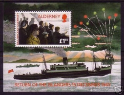 ALDERNEY BLOCK 1 POSTFRISCH(MINT) 50. JAHRESTAG RETURN OF THE ISLANDERS 1995 SCHIFFE - Alderney