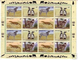 UNO WIEN MI-NR. 143-146 POSTFRISCH(MINT) KLEINBOGEN 1993 ZEBRA PINGUIN WOLF WARAN - Blocks & Sheetlets