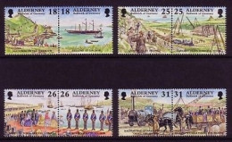 ALDERNEY MI-NR. 108-115 POSTFRISCH(MINT) ZD HISTORISCHE ENTWICKLUNG EISENBAHN SCHIFF PFERD KUTSCHE - Alderney