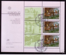 MADEIRA BLOCK 3 GESTEMPELT(USED) EUROPA 1982 HISTORISCHE EREIGNISSE 1. ZUCKERMÜHLE - 1982