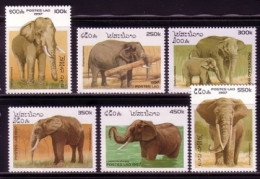 LAOS MI-NR. 1584-1589 POSTFRISCH(MINT) ASIATISCHE Und AFRIKANISCHE ELEFANTEN - Elephants