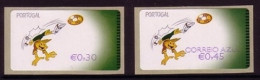 PORTUGAL ATM 44 POSTFRISCH(MINT) 2 Werte Sk QUINAS FUSSBALL EM 2004 - Timbres De Distributeurs [ATM]