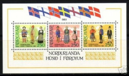 FÄRÖER BLOCK 1 POSTFRISCH(MINT) HAUS DES NORDENS 1983 TRACHTEN - FLAGGEN - Färöer Inseln