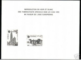 BELGIEN EUROPA 1978 MI-NR. 1943-1944 ALS SONDERBLATT SCHWARZDRUCK KATHEDRALE BRÜCKE - Foglietti B/N [ZN & GC]