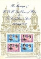 ISLE OF MAN BLOCK 5 O PRINZ CHARLES & LADY DIANA - Isola Di Man