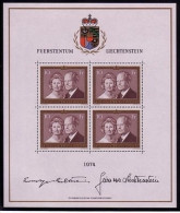 LIECHTENSTEIN MI-NR. 614 POSTFRISCH(MINT) KLEINBOGEN FÜRSTENPAAR 1974 - Blocs & Feuillets