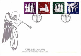 ISLE OF MAN MI-NR. 484-487 FDC CHRISTMAS 1991 - Noël