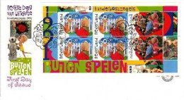 NIEDERLANDE BLOCK 35 FDC SPIELE IM FREIEN 1991 - FDC