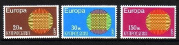 ZYPERN MI-NR. 332-334 POSTFRISCH(MINT) EUROPA 1970 SONNENSYMBOL - 1970