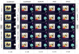 GUERNSEY MI-NR. 518-521 POSTFRISCH KLEINBOGEN EUROPA 1991 EUROPÄISCHE WELTRAUMFAHRT - 1991