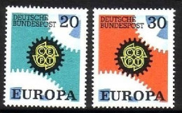 DEUTSCHLAND MI-NR. 533-534 POSTFRISCH(MINT) EUROPA 1967 - ZAHNRÄDER - 1967