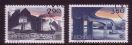 NORWEGEN MI-NR. 996-997 GESTEMPELT(USED) EUROPA 1988 TRANSPORTMITTEL RADDAMPFER BRÜCKE - 1988