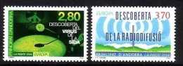 ANDORRA FRANZÖSISCH MI-NR. 465-466 POSTFRISCH(MINT) EUROPA 1994 - ENTDECKUNGEN AIDS-VIRUS RADIOWELLEN - 1994