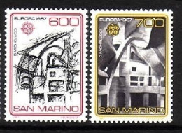 SAN MARINO MI-NR. 1354-1355 POSTFRISCH EUROPA 1987 MODERNE ARCHITEKTUR KIRCHE - 1987