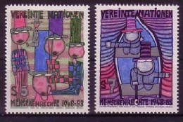 UNO WIEN MI-NR. 36-37 POSTFRISCH(MINT) ERKLÄRUNG DER MENSCHENRECHTE HUNDERTWASSER 1983 - Ongebruikt