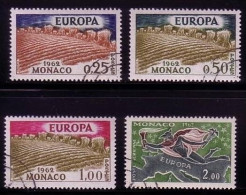 MONACO MI-NR. 695-698 GESTEMPELT(USED) EUROPA 1962 ACKER UND LANDKARTE - 1962