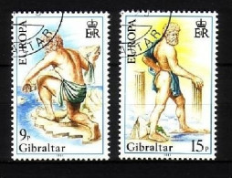 GIBRALTAR MI-NR. 416-417 GESTEMPELT(USED) EUROPA 1981 FOLKLORE HERAKLES - 1981