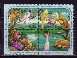 UNO GENF MI-NR. 194-197 POSTFRISCH(MINT) MITLÄUFER 1991 ECE EULE SCHWAN IGEL SCHMETTERLING - Uilen