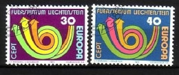 LIECHTENSTEIN MI-NR. 579-580 GESTEMPELT(USED) EUROPA 1973 POSTHORN - 1973