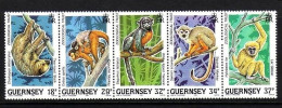GUERNSEY MI-NR. 465-469 POSTFRISCH(MINT) Zusammendruck AFFEN - WWF 1989 - Guernsey