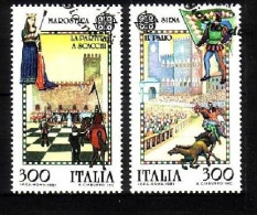 ITALIEN MI-NR. 1748-1749 GESTEMPELT(USED) EUROPA 1981 FOLKLORE SCHACHPARTIE - 1981