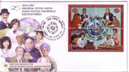 UNO GENF MI-NR. 376-379 FDC 125 JAHRE WELTPOSTVEREIN (UPU) 1999 - FDC