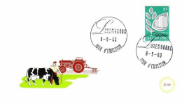 LUXEMBOURG MI-NR. 795 FDC LANDWIRTSCHAFT KUH TRAKTOR - FDC