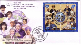 UNO NEW YORK MI-NR. 822-825 FDC 125 JAHRE WELTPOSTVEREIN (UPU) - FDC