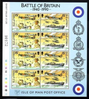 ISLE OF MAN MI-NR. 442-447 POSTFRISCH(MINT) KLEINBOGENSATZ LUFTSCHLACHT UM ENGLAND 1990 FLUGZEUGE - Isola Di Man