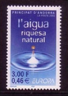 ANDORRA FRANZÖSISCH MI-NR. 567 POSTFRISCH(MINT) EUROPA 2001 Wasser - Unused Stamps