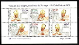 PORTUGAL BLOCK 36 POSTFRISCH(MINT) PAPST JOHANNES PAUL II.1982 - Blocs-feuillets