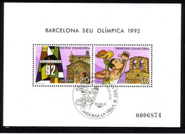 ANDORRA SPANISCH BLOCK 2 GESTEMPELT(USED) OLYMPISCHE SPIELE IN BARCELONA 1992 - Usati
